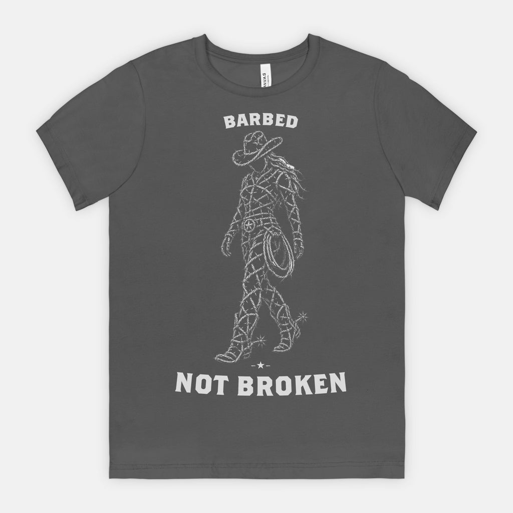 red-rock-chaos-barbed-not-broken-cowgirl-shirt-Asphalt