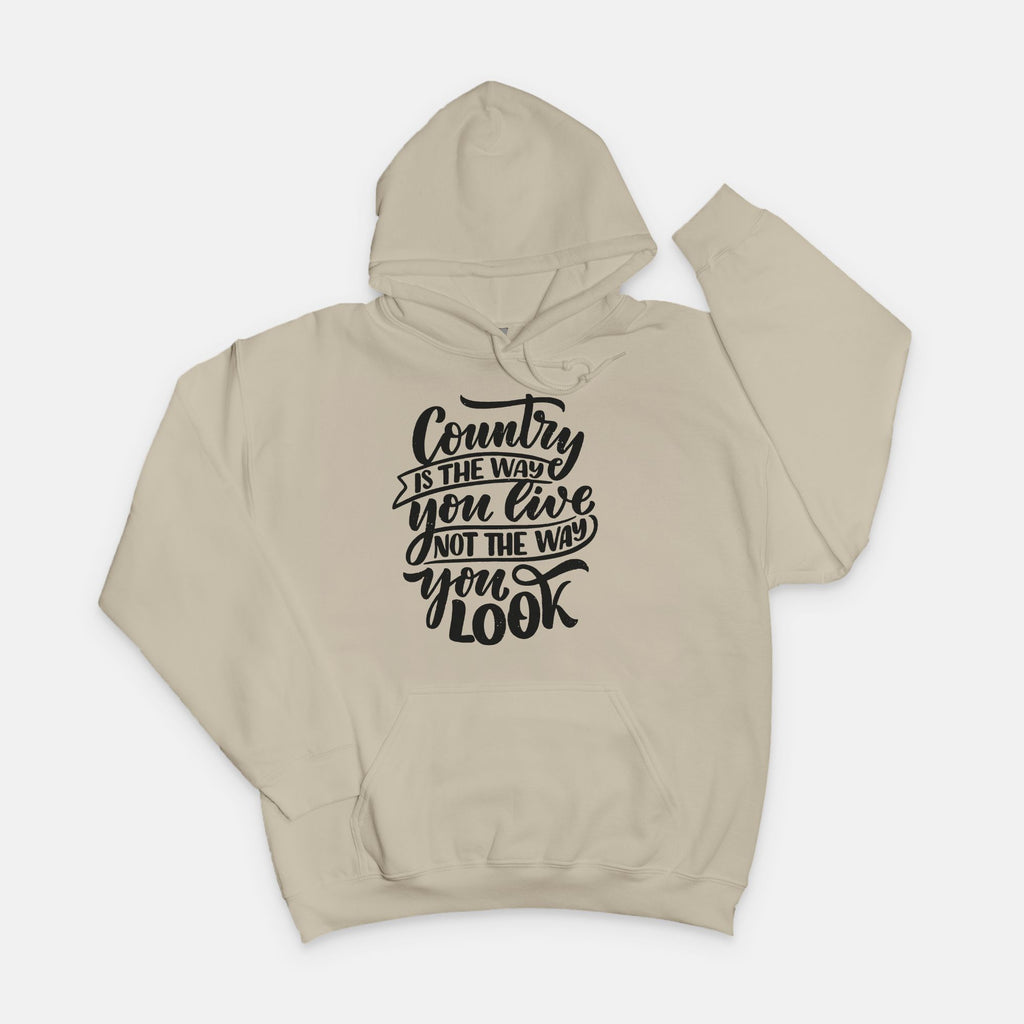 red-rock-chaos-country-is-the-way-you-live-sweatshirt-black-text-gildan-crewneck-sand