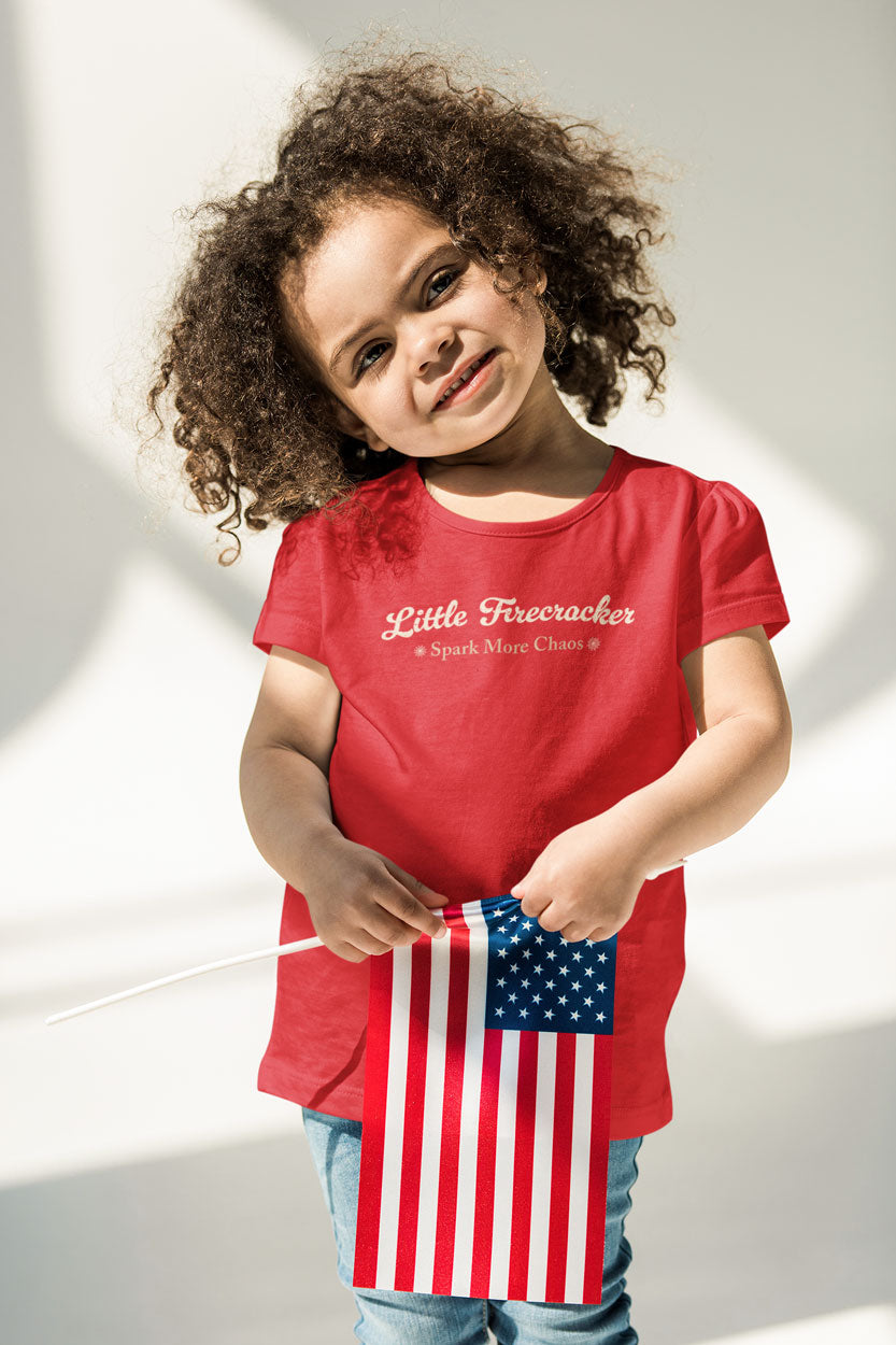 Little Firecracker Spark More Chaos Toddler Patriotic T-Shirt