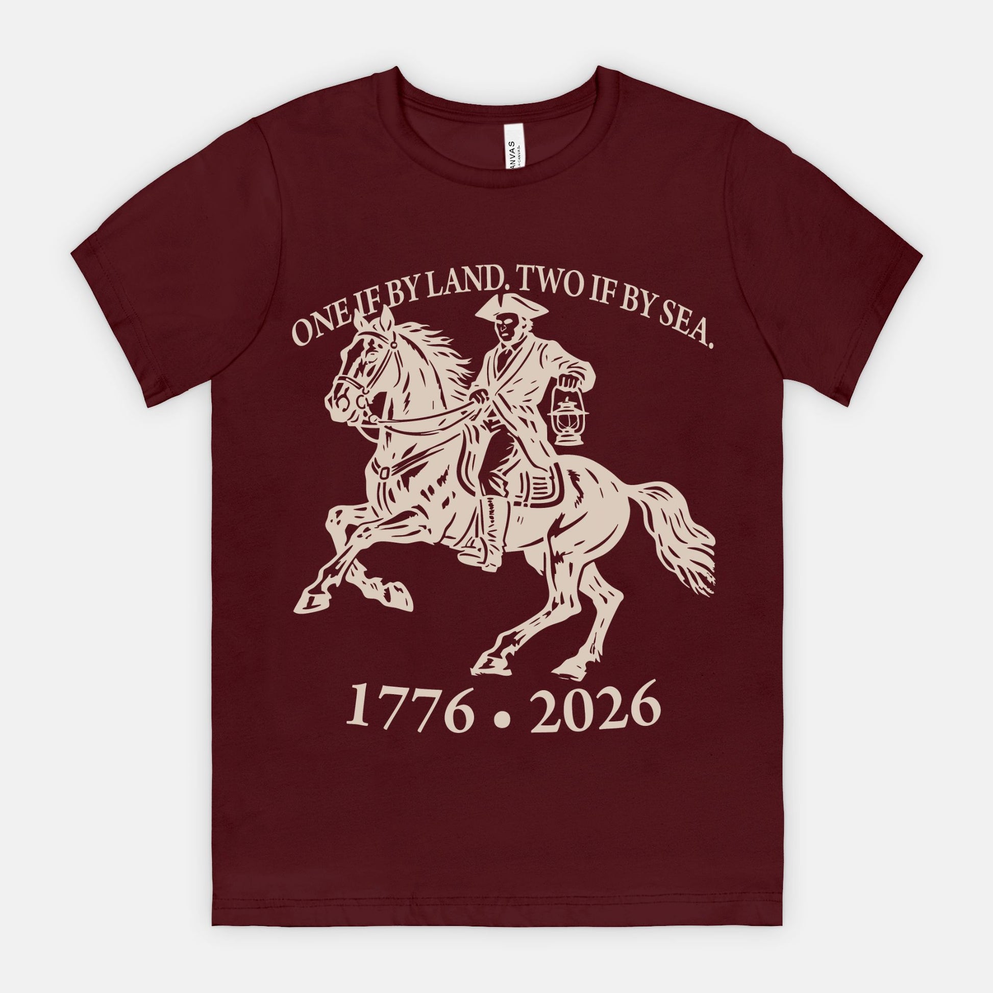 red-rock-chaos-paul-revere-shirt-tee-bella-canvas-3001-Maroon