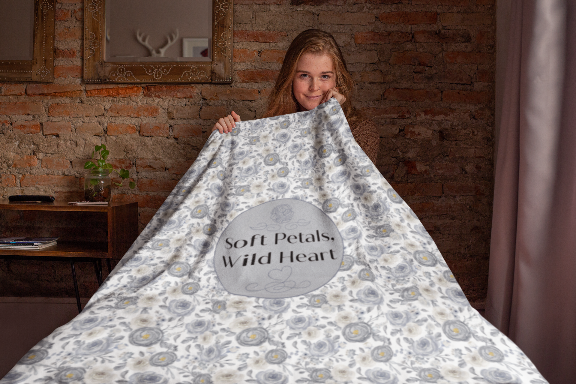 Soft Petals, Wild Heart Minky Blanket